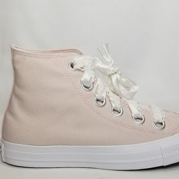 Converse Women's CTAS Crochet Laces Hi Tops Size 9 Blush A14831F NWT - Picture 5 of 8